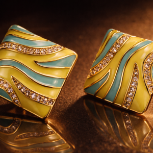 Aurora Wave Luxe Enamel Stud Earrings