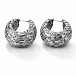 Urban Weave Luxe Silver Hoop Earrings