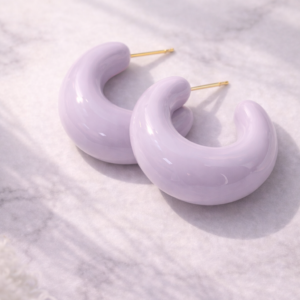 Rivaas Lilac Dream Chunky Hoop Earrings.