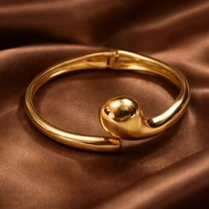 Luna Sphere Gold Cuff Bracelet