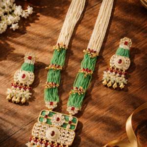 Emerald Vasudha Pearl Necklace Set