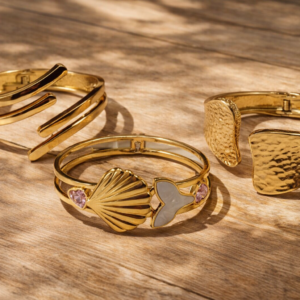 Celestia Luxe Gold Kada Bracelet Set