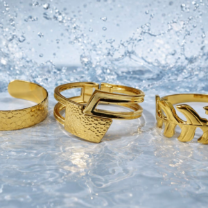 Aqua Royale Gold Kada Bracelet Set