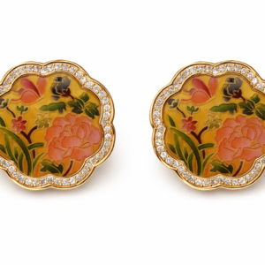 Rivaas Vintage Floral Enamel Stud Earrings.