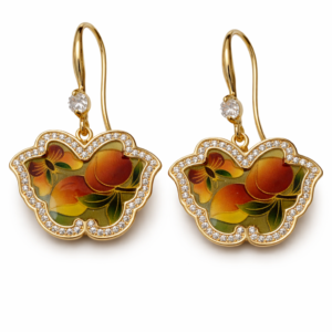 Rivaas Butterfly Enamel Crystal Drop Earrings.