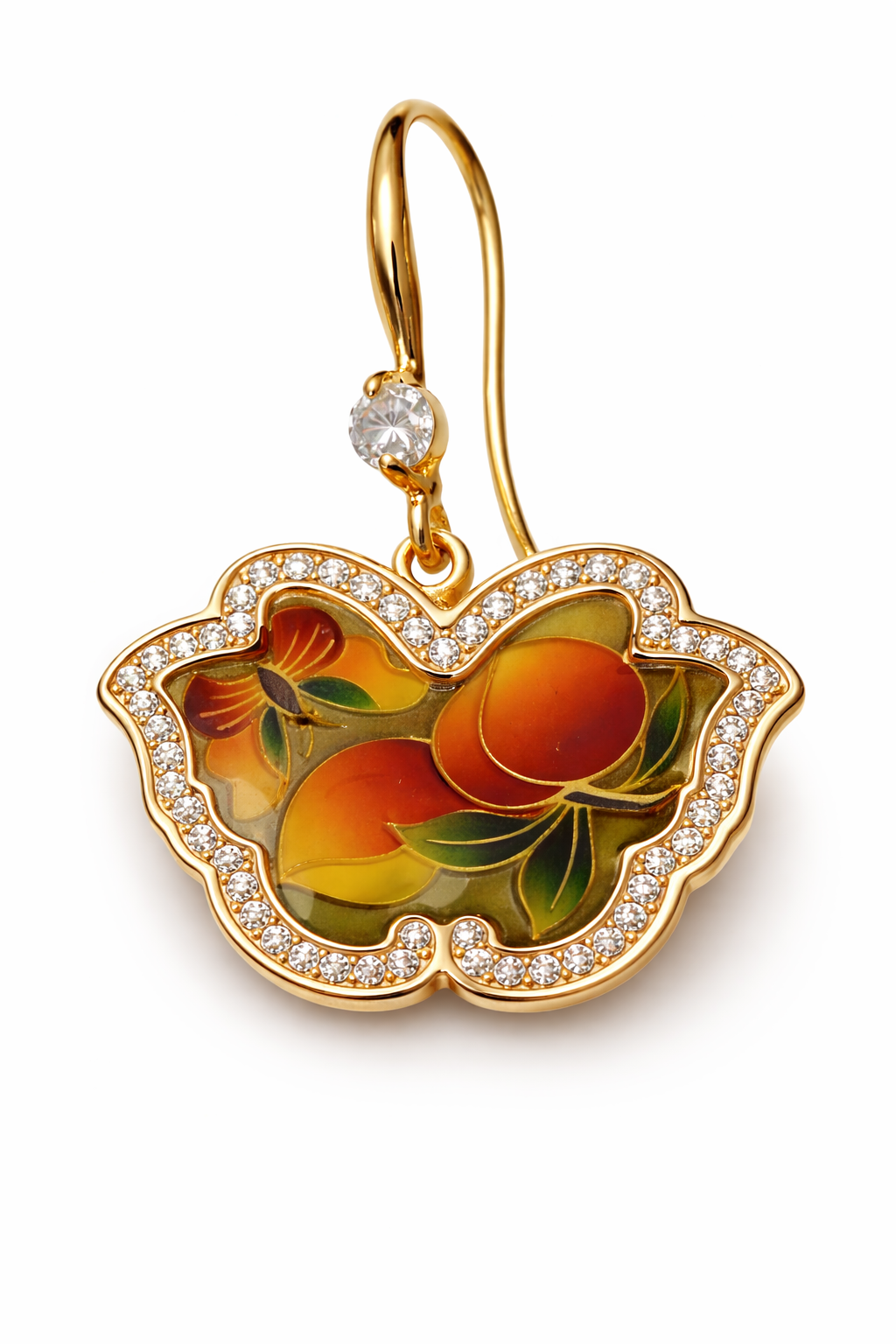 Rivaas Butterfly Enamel Crystal Drop Earrings. - Image 2