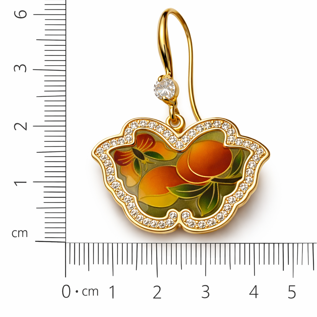 Rivaas Butterfly Enamel Crystal Drop Earrings. - Image 4