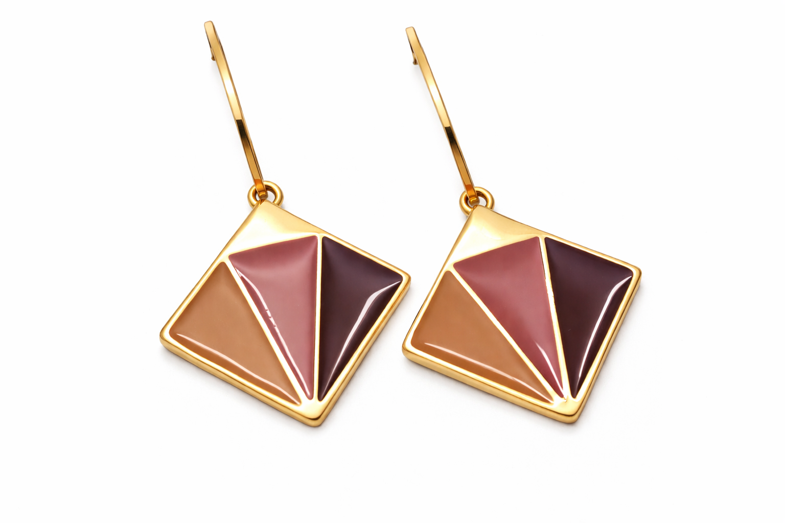 Rivaas Geometric Enamel Drop Earrings. - Image 2
