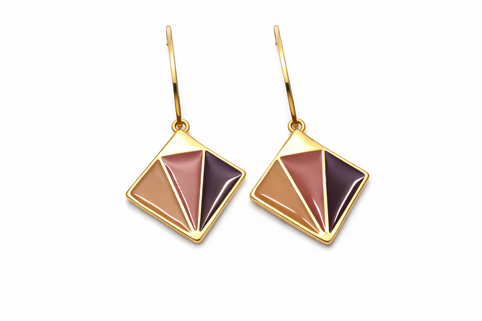 Rivaas Geometric Enamel Drop Earrings.