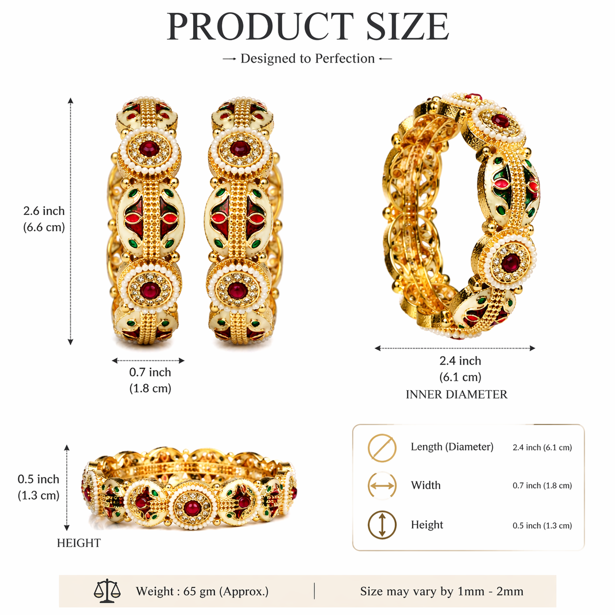 Royal Meenakari Pearl Designer Bangles Set. - Image 4