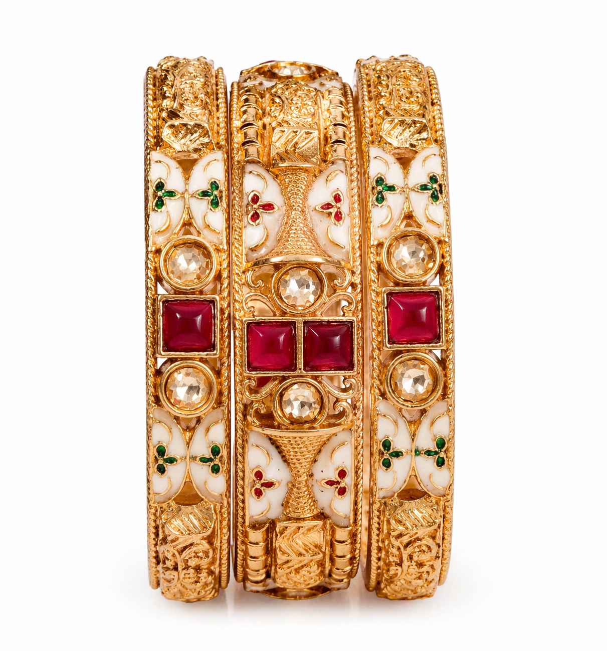 Traditional Gold-Plated Designer Bangle Set 6
