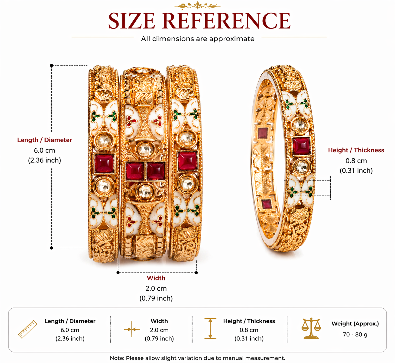 Traditional Gold-Plated Designer Bangle Set 6 - Image 5