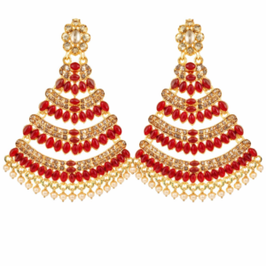 Red Gold Bridal Chandelier Earrings