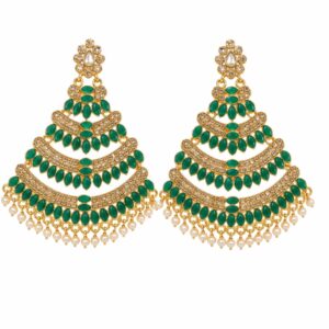 Green Gold Bridal Chandelier Earrings.